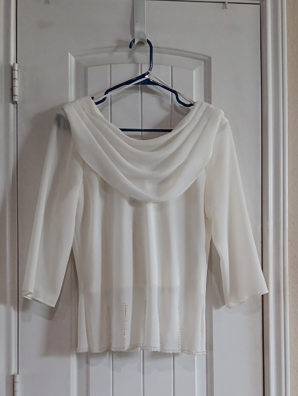 Elegant Draped Ivory Blouse